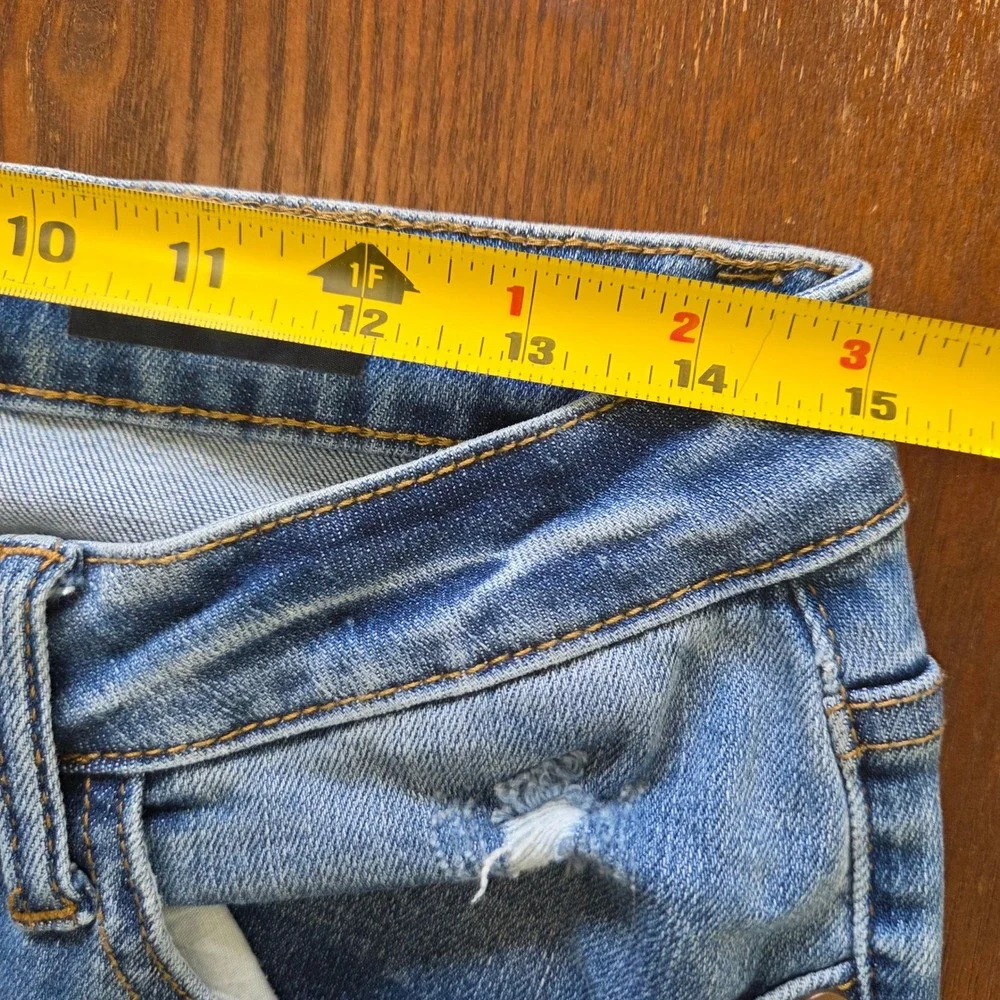 Judy Blue‎ Skinny Jeans High Rise Distressed Lemon Patch Denim Size 15